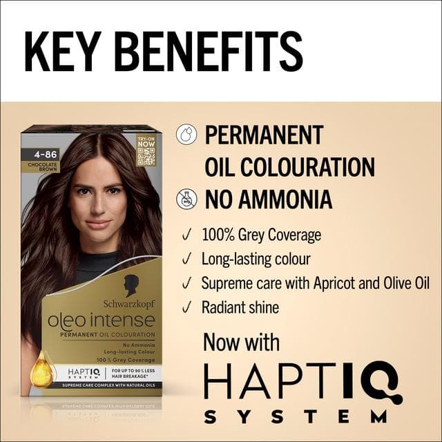 Schwarzkopf Oleo Intense Oil Colouration 4-86 Chocolate Brown Permanent Hair Dye - gallery image 3