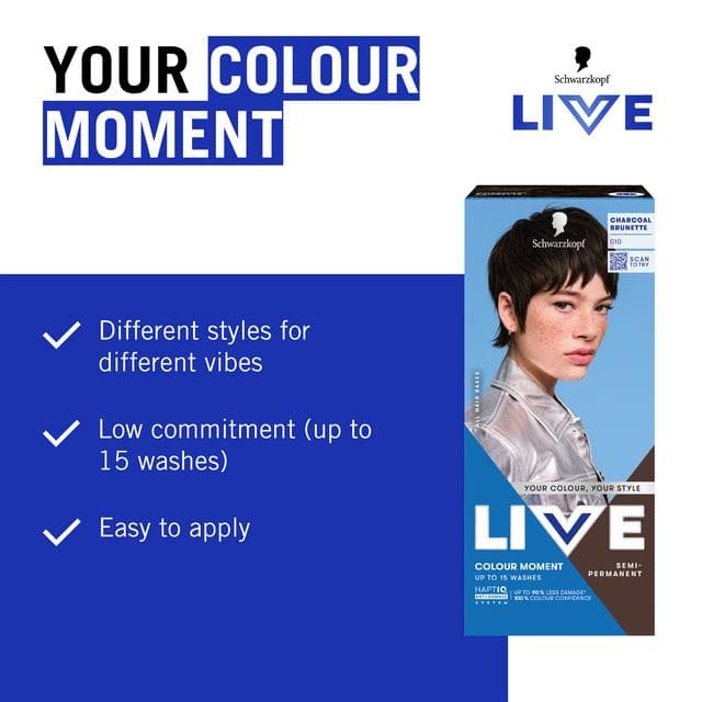 Schwarzkopf Live Colour Moment 10 Charcoal Brunette Semi Permanent Hair Dye - gallery image 2