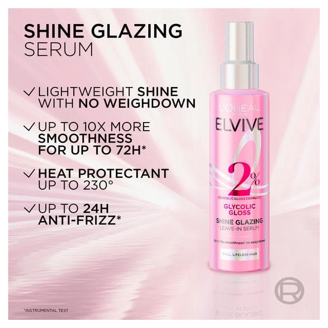 L'Oréal Paris Elvive Glycolic Gloss 150ml Shine Glazing Leave In Hair Serum - gallery image 2