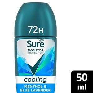 Sure Men 50ml Nonstop Protection Menthol & Blue Lavender Antiperspirant Deodorant Roll On