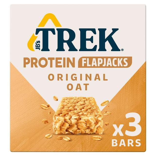 Trek 3 x 50g Original Oat Protein Flapjack Cereal Bars - gallery image 1