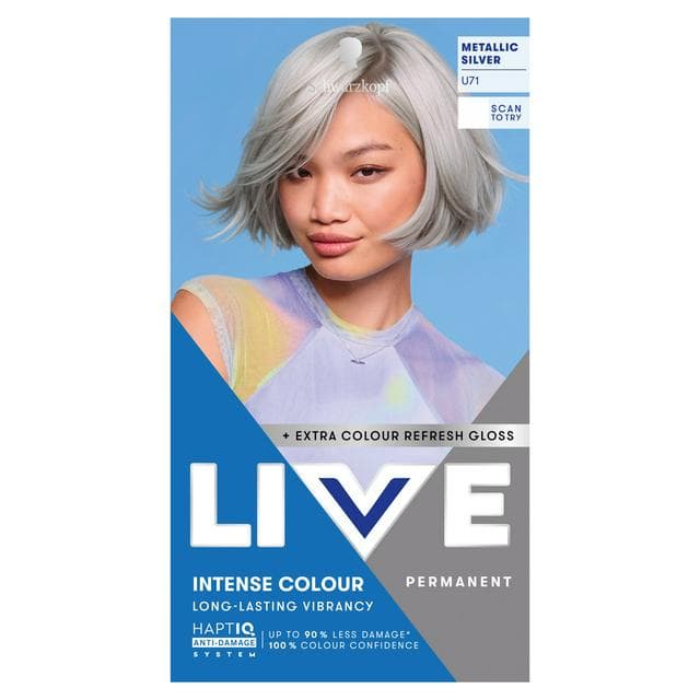 Schwarzkopf U71 Metallic Silver Live Intense Colour Permanent Hair Dye - gallery image 1