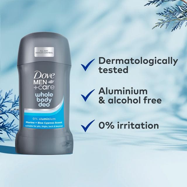 Dove Men+Care 50ml Marine & Blue Cypress Whole Body Deodorant Stick - gallery image 3