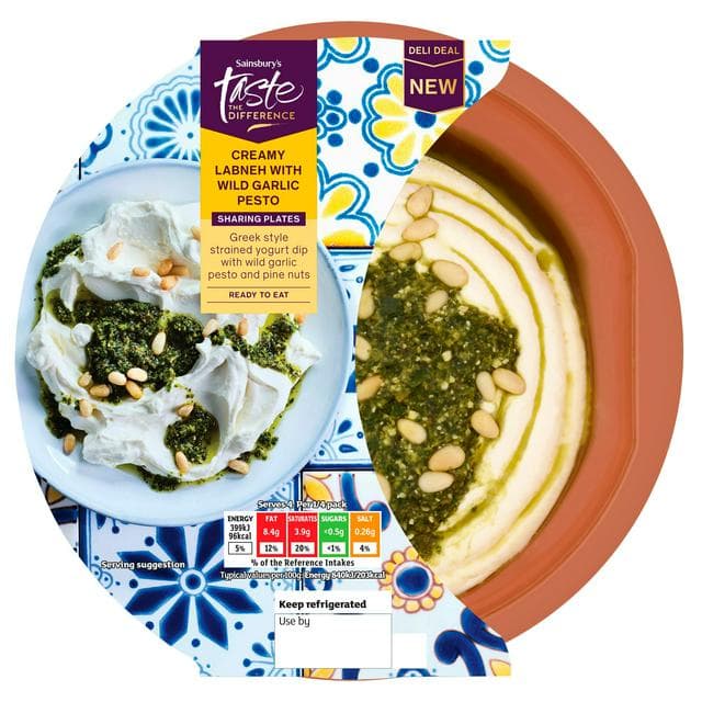 Sainsbury's 190g Labneh with Wild Garlic Pesto, Taste the Difference - gallery image 1