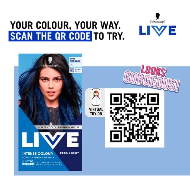 Schwarzkopf Live Intense Colour U67 Blue Mercury Permanent Hair Dye - gallery image 4