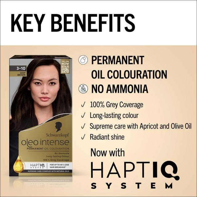 Schwarzkopf Oleo Intense Oil Colouration 3-10 Deep Brown Permanent Hair Dye - gallery image 3
