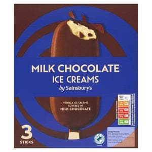 Sainsbury's 3 x 110ml Milk Chocolate Ice Creams
