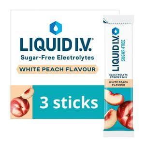 Liquid IV 3 x Sugar Free White Peach Electrolyte Powder Mix Sachets