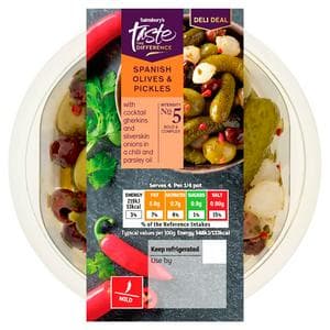 Sainsbury's 160g Spanish Olives & Pickles, Taste the Difference