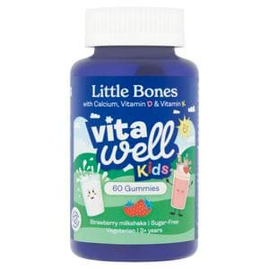 Vitawell 60 x Strawberry Milkshake 3 + Years Kids Little Bones Gummies