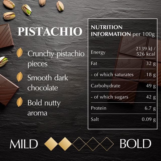 Lindt 100g Excellence Pistachio Dark Chocolate Bar - gallery image 6