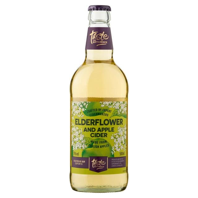 Sainsbury's 500ml Elderflower & Apple Cider Bottle, Taste the Difference - gallery image 1