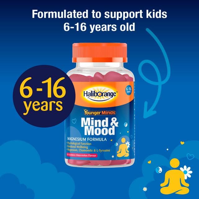 Haliborange 30 x Mind & Mood 6 to 16 Years Watermelon Flavour Gummies - gallery image 6