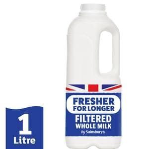 Sainsbury’s 1L Fresher For Longer Filtered Whole Milk