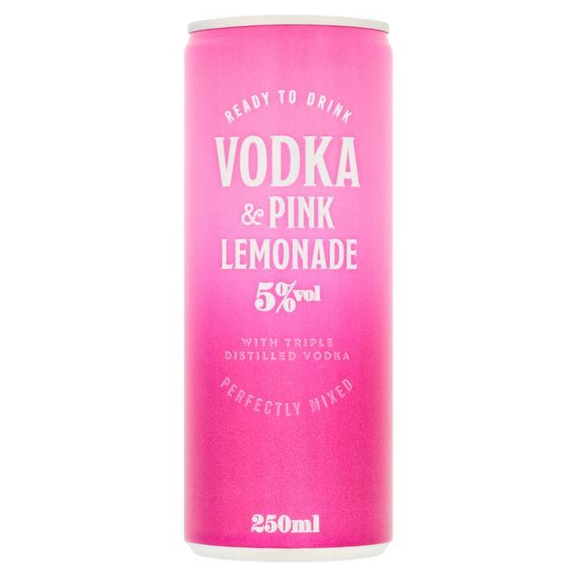 Sainsbury's 250ml Vodka & Pink Lemonade Can - gallery image 1