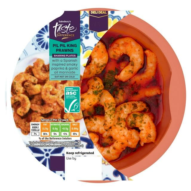 Sainsbury's 135g Pil Pil King Prawns, Taste the Difference - gallery image 1