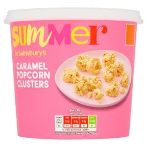 Sainsbury's 155g Summer Caramel Popcorn Clusters Mini Bites Tub