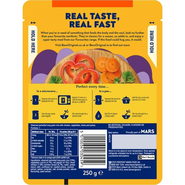 Ben's Original 250g Favourites Biryani Chicken & Vegetable Microwave Rice Meal - gallery image 2