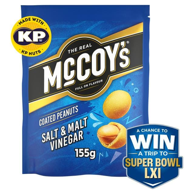 McCoy's 155g Salt & Malt Vinegar Coated Peanuts - gallery image 1