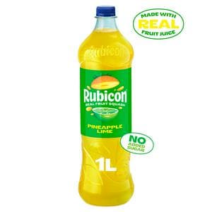 Rubicon 1L Real Fruit Pineapple Lime No Added Sugar Squash