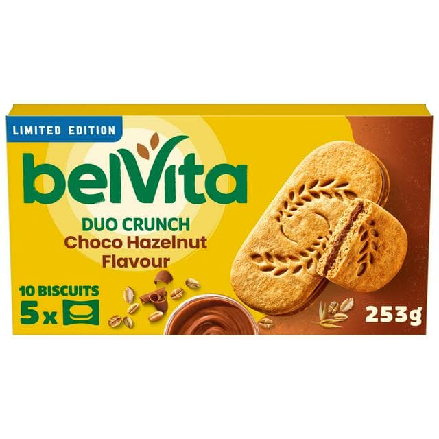 Belvita Sandwich 253g Chocolate Hazelnut Breakfast Biscuits - gallery image 1
