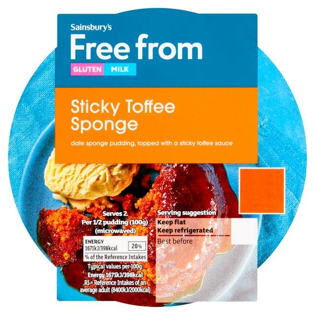 Sainsbury's Free From 200g Sticky Toffee Sponge Pudding - gallery image 1