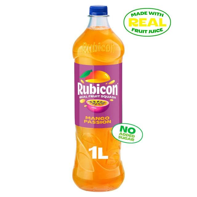 Rubicon 1L Real Fruit Mango Passion No Added Sugar Squash - gallery image 1
