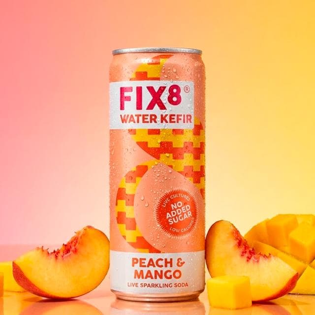 Fix8 Water Kefir Peach & Mango Live Sparkling Soda 4 x 250ml - gallery image 5