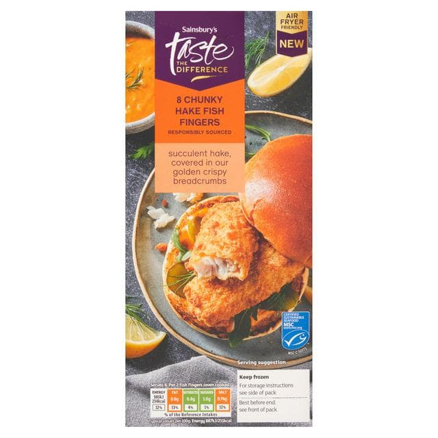 Sainsbury's 8 x Chunky Hake Fish Fingers, Taste the Difference 480g - gallery image 1