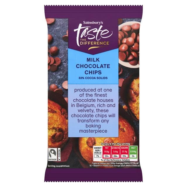 Sainsbury's 100g Milk Chocolate Chips - gallery image 1