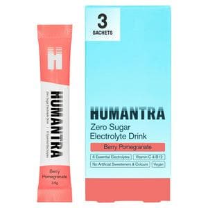 Humantra 3 x 3.6g Berry Pomegranate Zero Sugar Electrolyte Drink Sachets