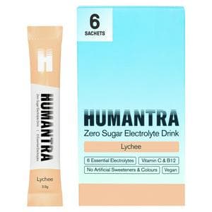 Humantra 6 x 3.9g Lychee Zero Sugar Electrolyte Drink Sachets