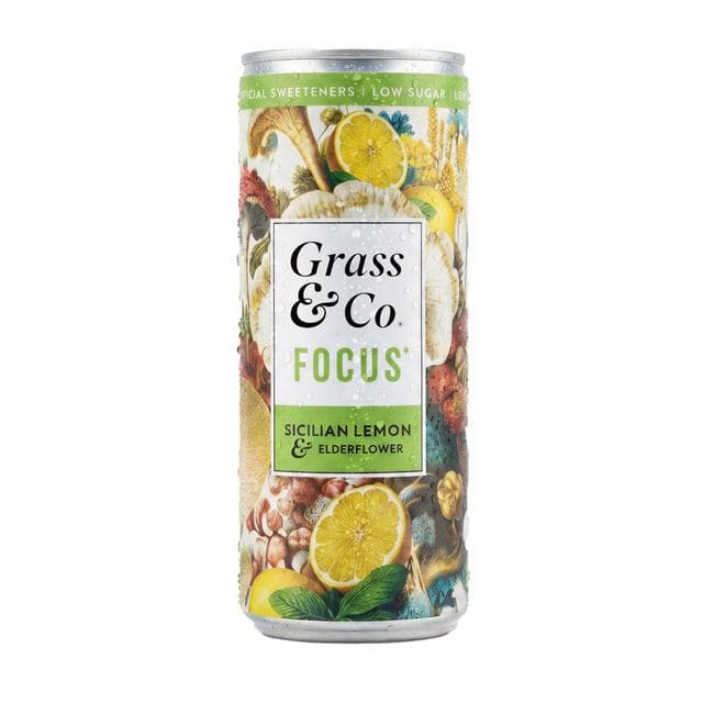 Grass & Co. 250ml Liquid Focus Elderflower & Sicilian Lemon Functional Drink - gallery image 2