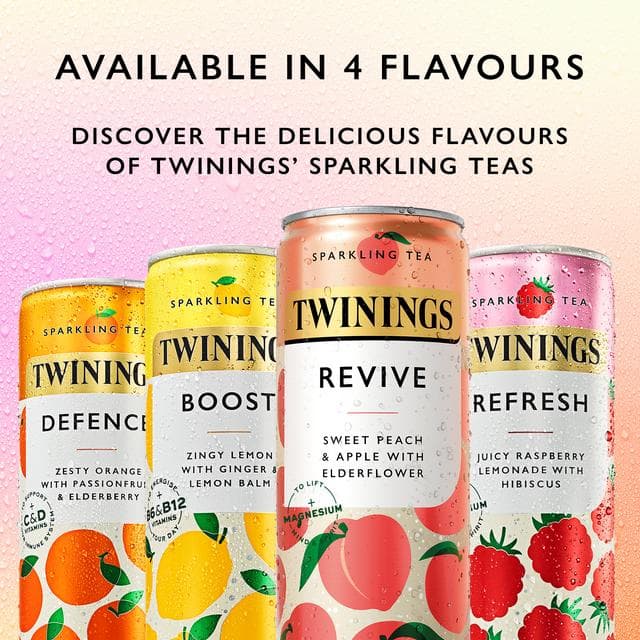 Twinings Revive Sweet Peach & Apple with Elderflower Sparkling Tea 250ml - gallery image 4