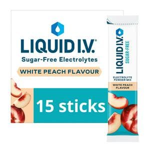 Liquid IV Sugar Free 15 x Sachets White Peach Daily Hydration Electrolyte Powder Mix