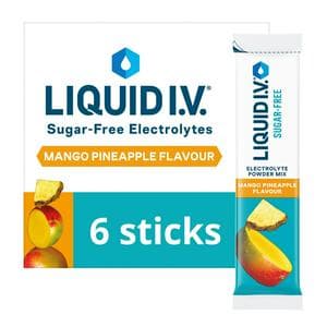 Liquid IV Sugar Free 6 x Sachets Mango Pineapple Daily Hydration Electrolyte Powder Mix