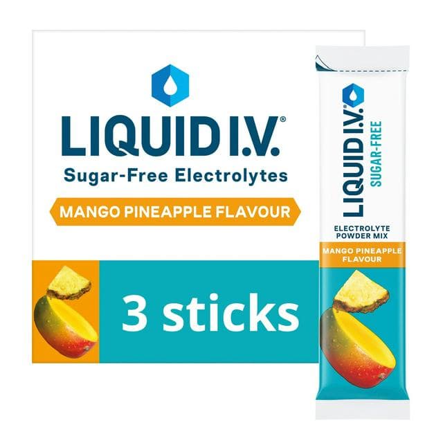 Liquid IV 3 x Sugar Free Mango Pineapple Electrolyte Powder Mix Sachets - gallery image 1