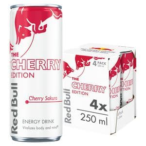 Red Bull 4 x 250ml Cherry Energy Drink, Spring Edition