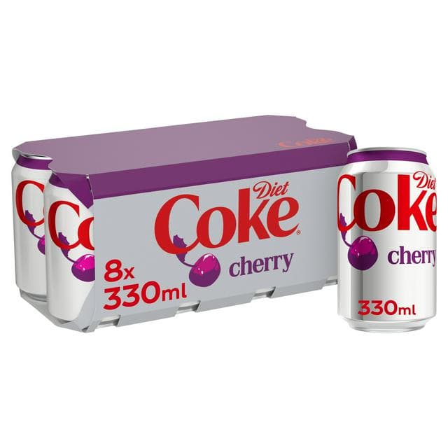 Diet Coke Cherry Cola 8 x 330ml Cans - gallery image 1