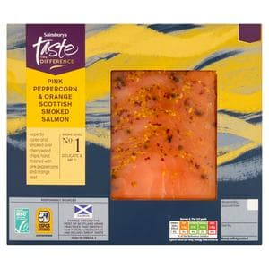 Sainsbury's 100g Pink Pepper & Orange Smoked Salmon, Taste the Difference