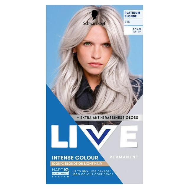 Schwarzkopf B15 Platinum Blonde Live Intense Colour Permanent Hair Dye - gallery image 1