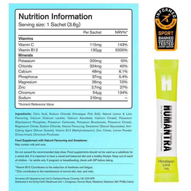 Humantra 6 x 3.6g Himalayan Lime Zero Sugar Electrolyte Drink Sachets - gallery image 5