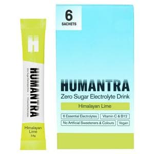Humantra 6 x 3.6g Himalayan Lime Zero Sugar Electrolyte Drink Hydration Sachets