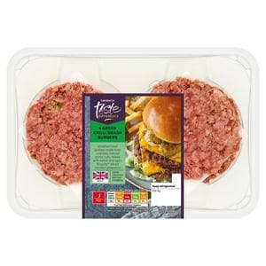 Sainsbury's 340g Green Chilli Smash Burgers, Taste the Difference