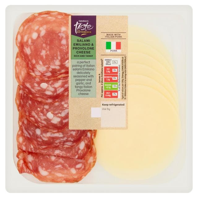 Sainsbury's 110g Salami Emiliano & Provolone Cheese, Taste the Difference - gallery image 1