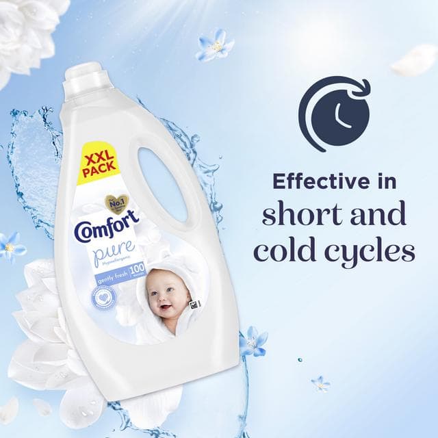 Comfort 100 Washes Pure Gently Fresh Fabric Conditioner 3L - gallery image 4