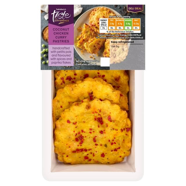 Sainsbury's 100g Coconut Chicken Curry Pastries, Taste the Difference - gallery image 1