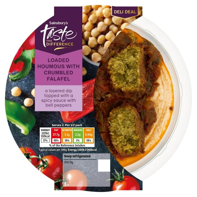 Sainsbury's 250g Crumbled Falafel Loaded Houmous, Taste the Difference - gallery image 1