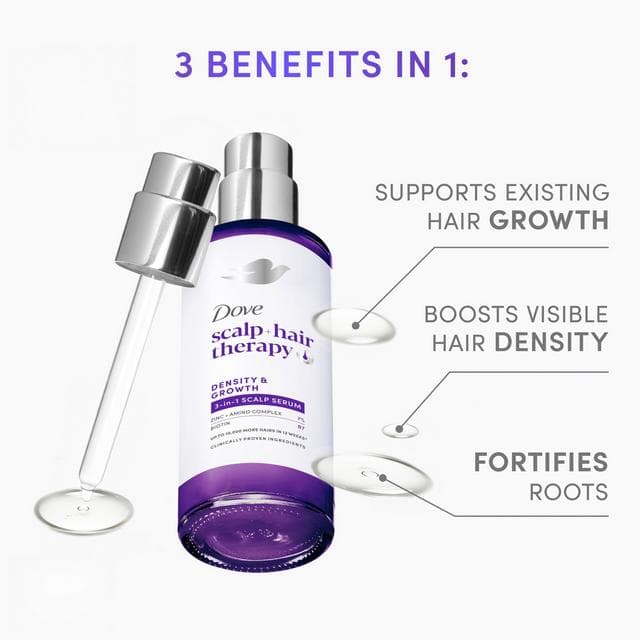 Dove 45ml Scalp + Hair Therapy Density & Growth 3 in 1 Scalp Serum - gallery image 5