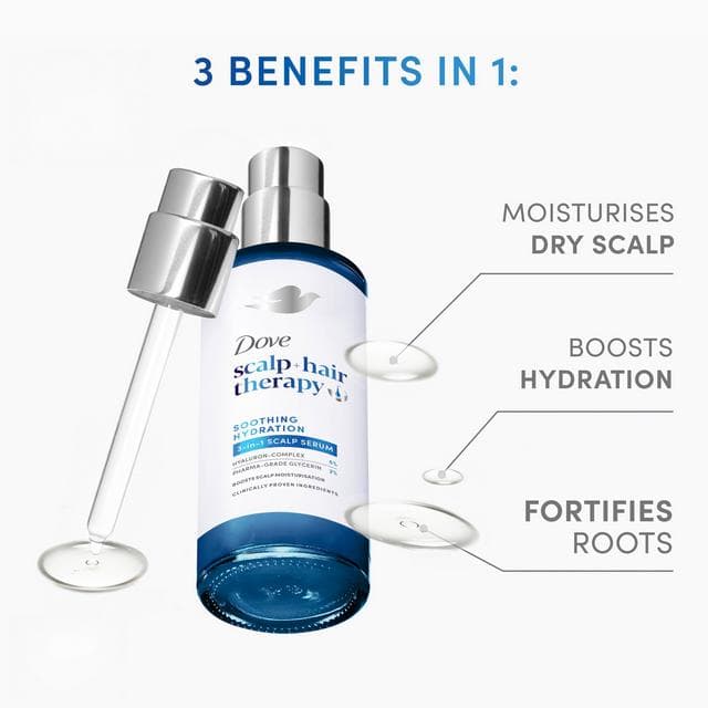 Dove 45ml Scalp + Hair Therapy Soothing Hydration 3 in 1 Scalp Serum - gallery image 2